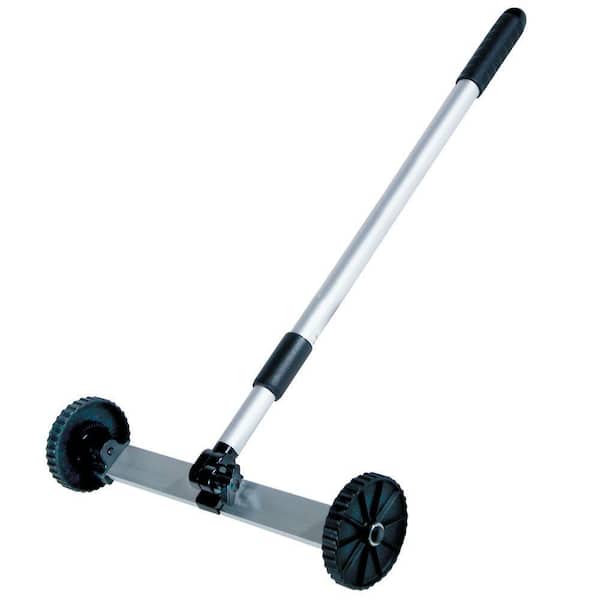 11.5" Adjustable Magnetic Clean Rolling Sweep,  Black & Silver